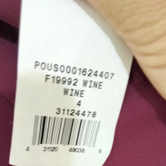David's Bridal Red Solid Column Dress color Wine - Picture 8 of 15